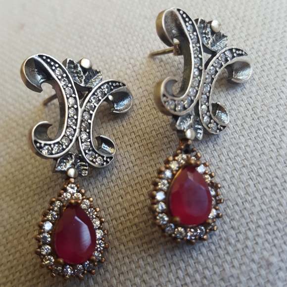 Gorgeous earrings,new,turkish,silver - Picture 2 of 2